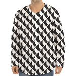 Isometric Geometric Pattern Print Long Sleeve Baseball Jersey