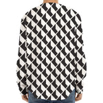 Isometric Geometric Pattern Print Long Sleeve Baseball Jersey
