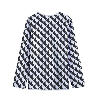 Isometric Geometric Pattern Print Long Sleeve Short Coat