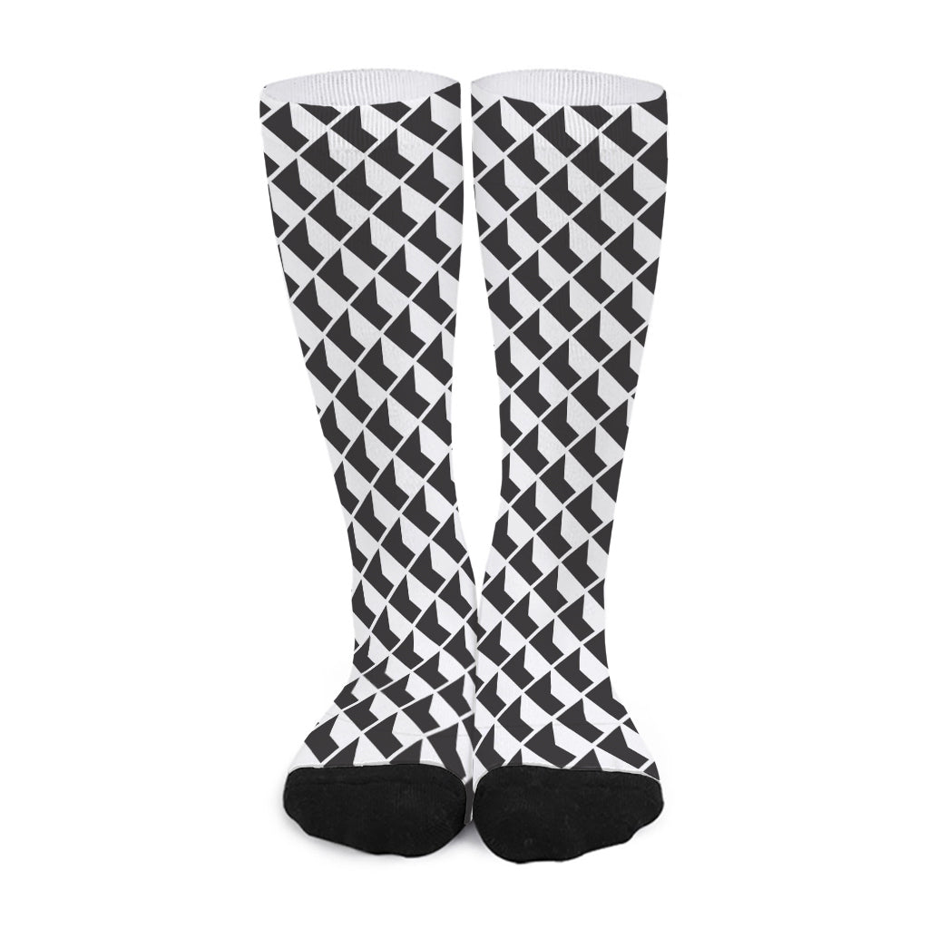 Isometric Geometric Pattern Print Long Socks