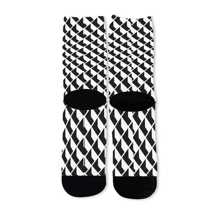 Isometric Geometric Pattern Print Long Socks