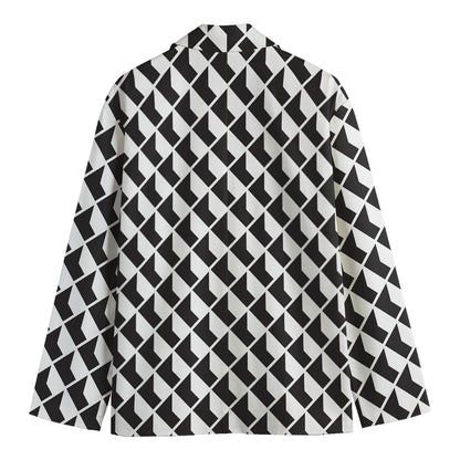 Isometric Geometric Pattern Print Men's Blazer