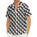 Isometric Geometric Pattern Print Men's Deep V-Neck Shirt