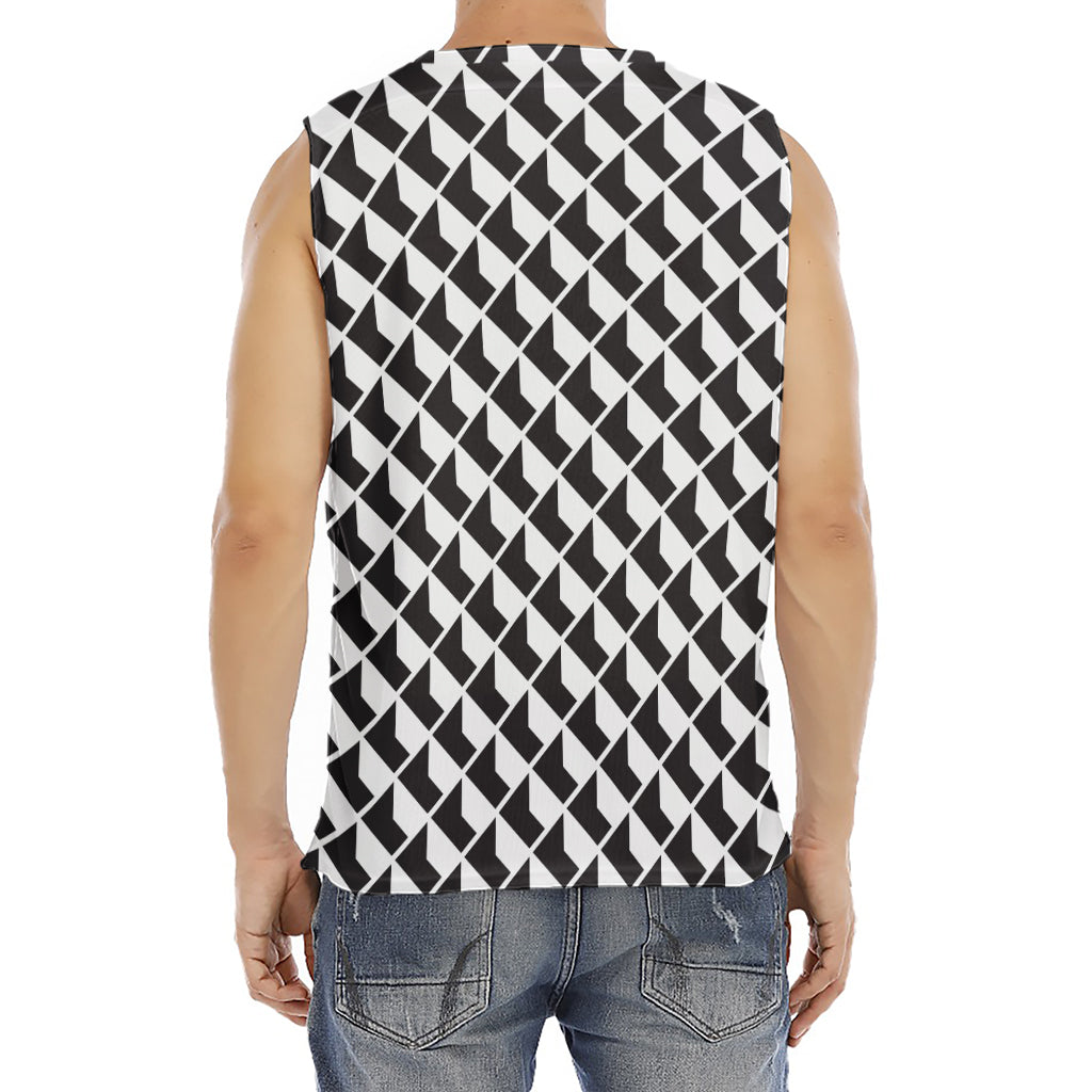 Isometric Geometric Pattern Print Men's Fitness Tank Top