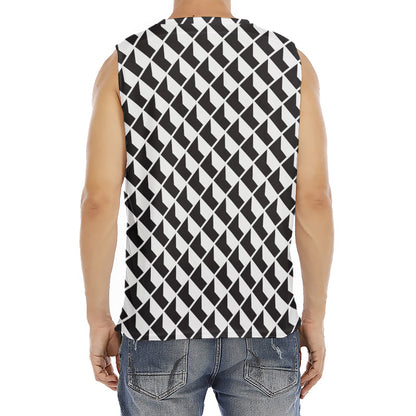 Isometric Geometric Pattern Print Men's Fitness Tank Top