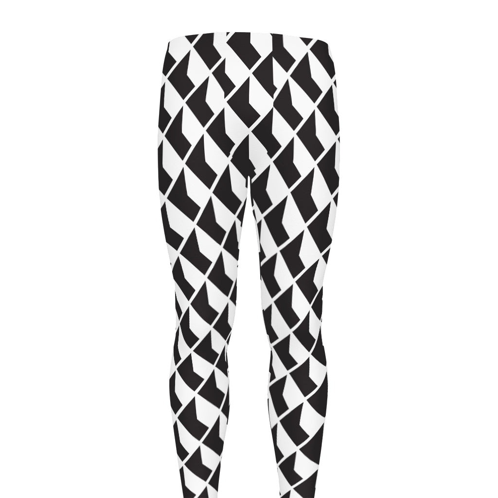 Isometric Geometric Pattern Print Men's leggings
