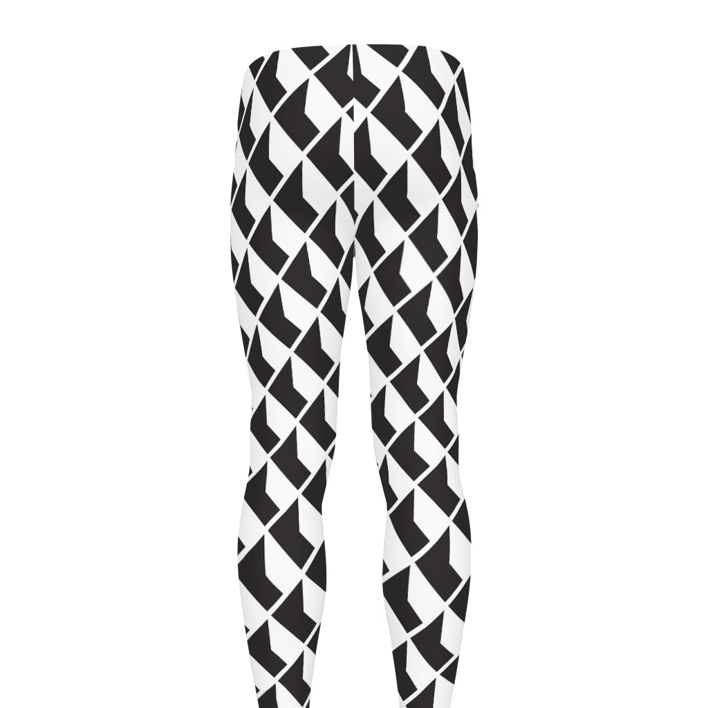 Isometric Geometric Pattern Print Men's leggings