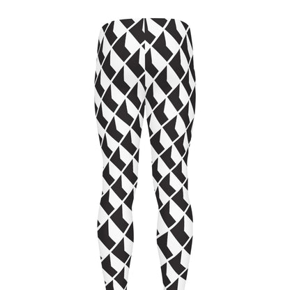 Isometric Geometric Pattern Print Men's leggings