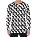 Isometric Geometric Pattern Print Men's Long Sleeve T-Shirt