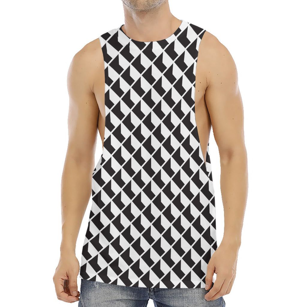 Isometric Geometric Pattern Print Men's Muscle Tank Top
