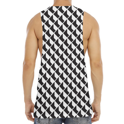 Isometric Geometric Pattern Print Men's Muscle Tank Top
