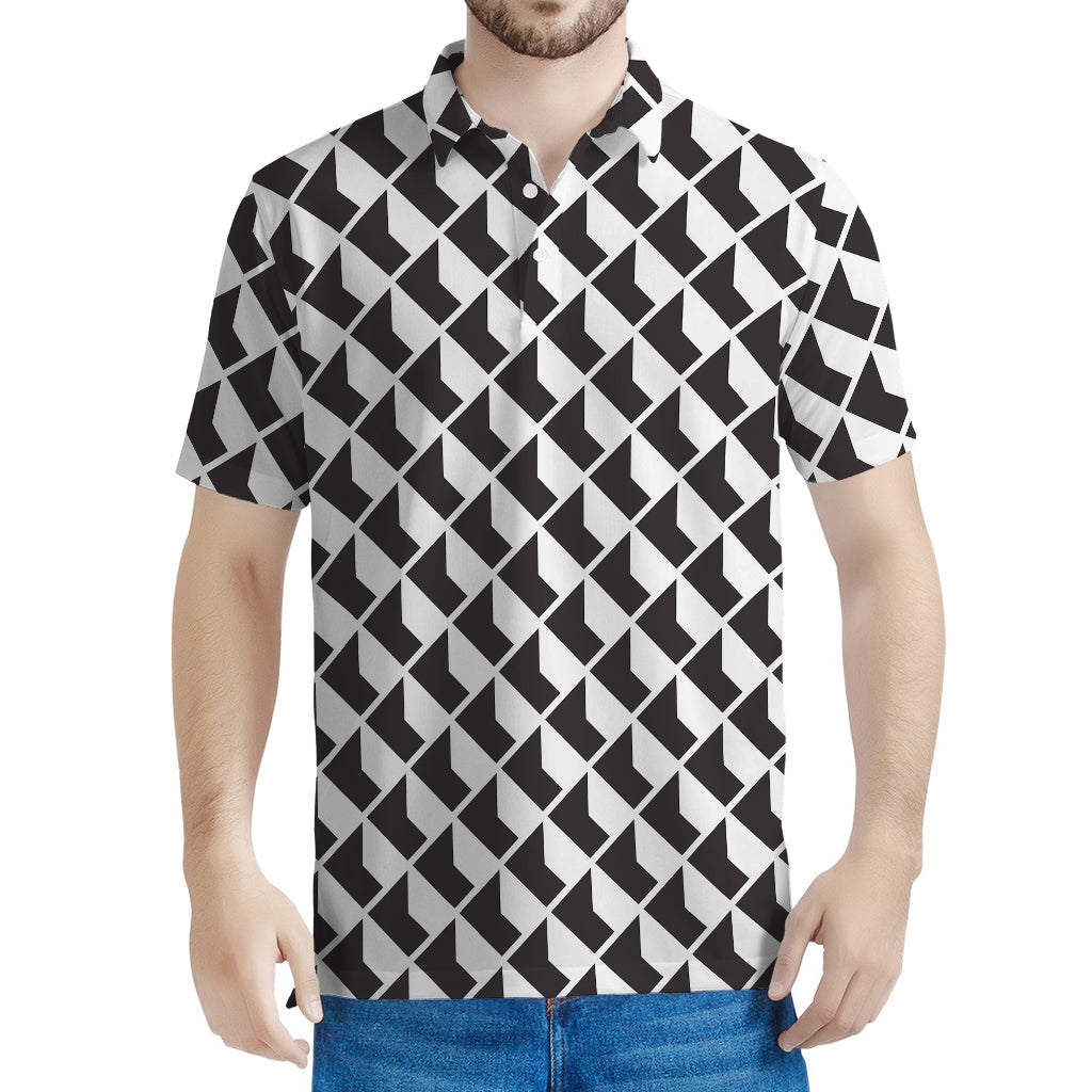 Isometric Geometric Pattern Print Men's Polo Shirt