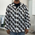 Isometric Geometric Pattern Print Men's Shirt Jacket