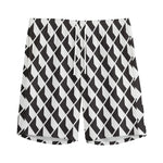 Isometric Geometric Pattern Print Men's Sports Shorts