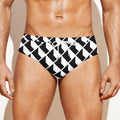 Isometric Geometric Pattern Print Men's Swim Briefs