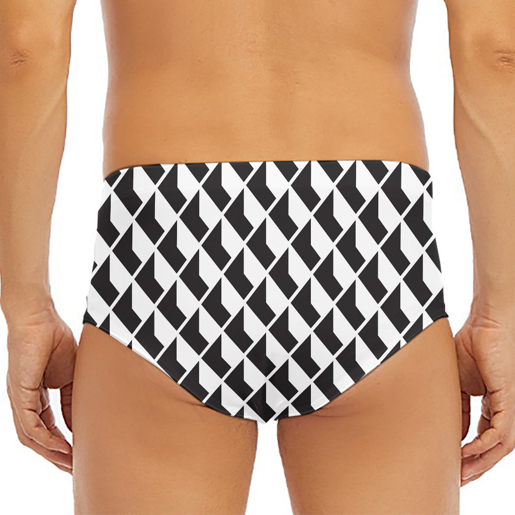 Isometric Geometric Pattern Print Men's Triangle Swim Briefs