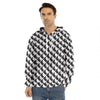 Isometric Geometric Pattern Print Men's Velvet Pullover Hoodie