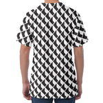 Isometric Geometric Pattern Print Men's Velvet T-Shirt