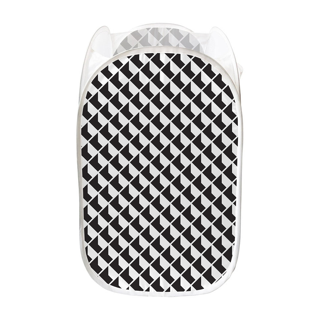 Isometric Geometric Pattern Print Mesh Laundry Hamper