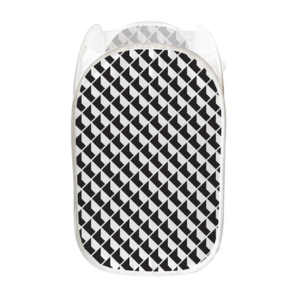 Isometric Geometric Pattern Print Mesh Laundry Hamper