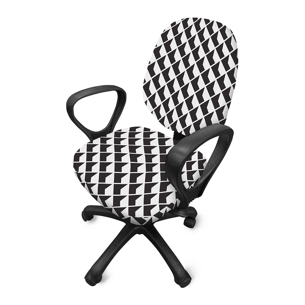 Isometric Geometric Pattern Print Office Chair Cover
