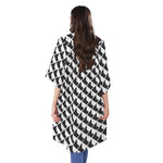 Isometric Geometric Pattern Print Open Front Beach Cover Up