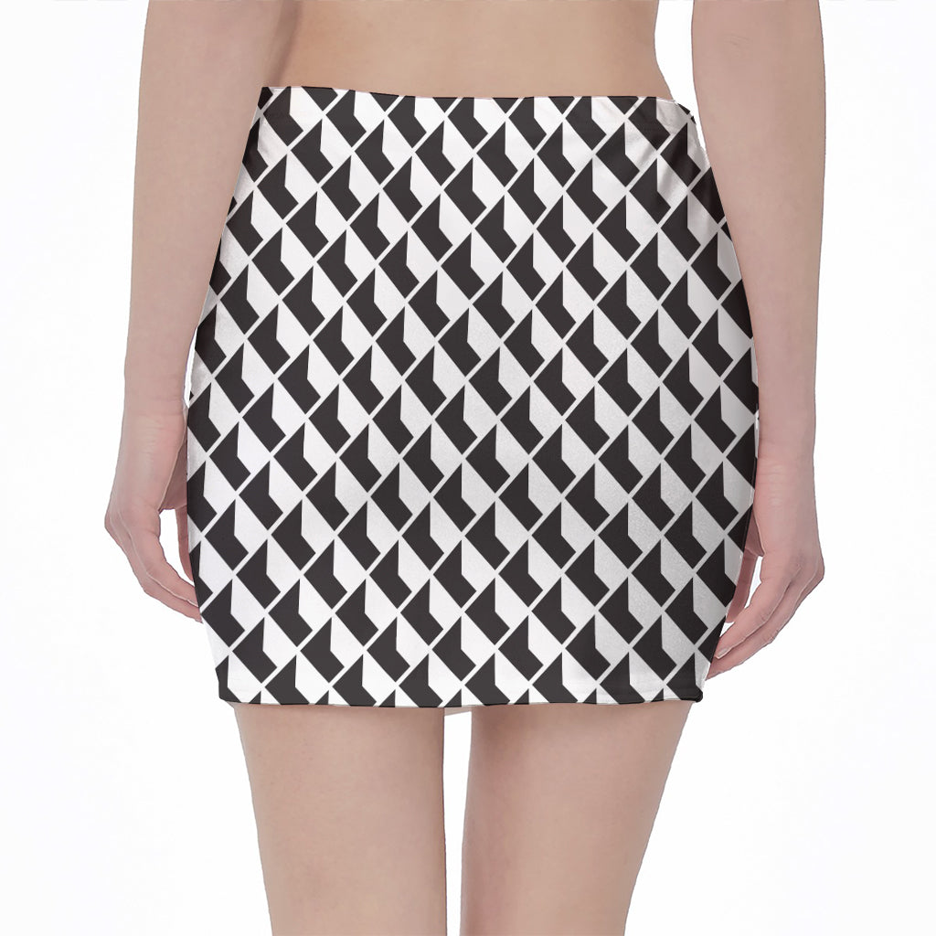 Isometric Geometric Pattern Print Pencil Mini Skirt