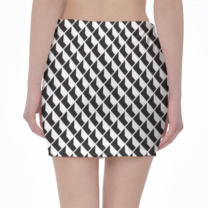 Isometric Geometric Pattern Print Pencil Mini Skirt