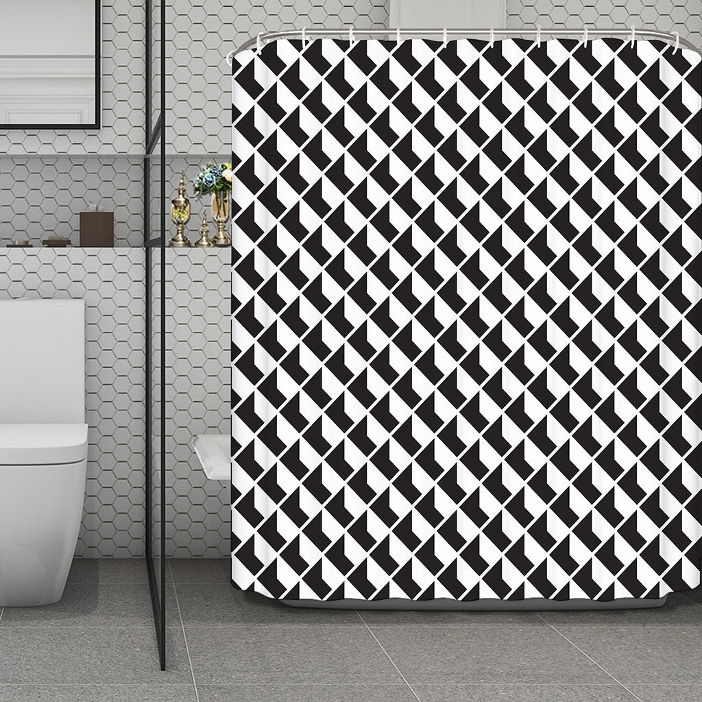 Isometric Geometric Pattern Print Polyester Shower Curtain