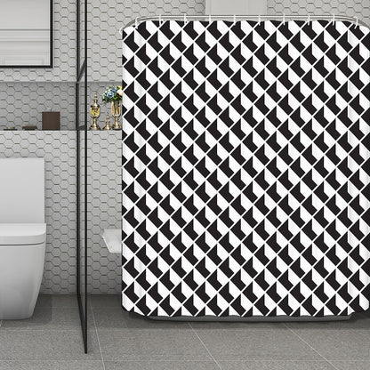 Isometric Geometric Pattern Print Polyester Shower Curtain