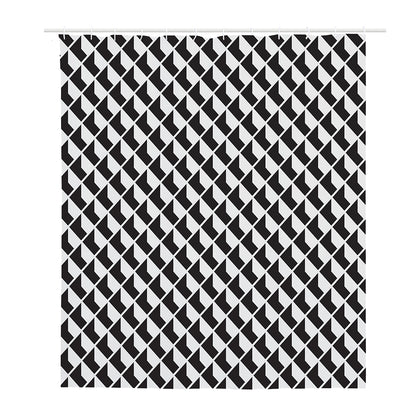 Isometric Geometric Pattern Print Polyester Shower Curtain