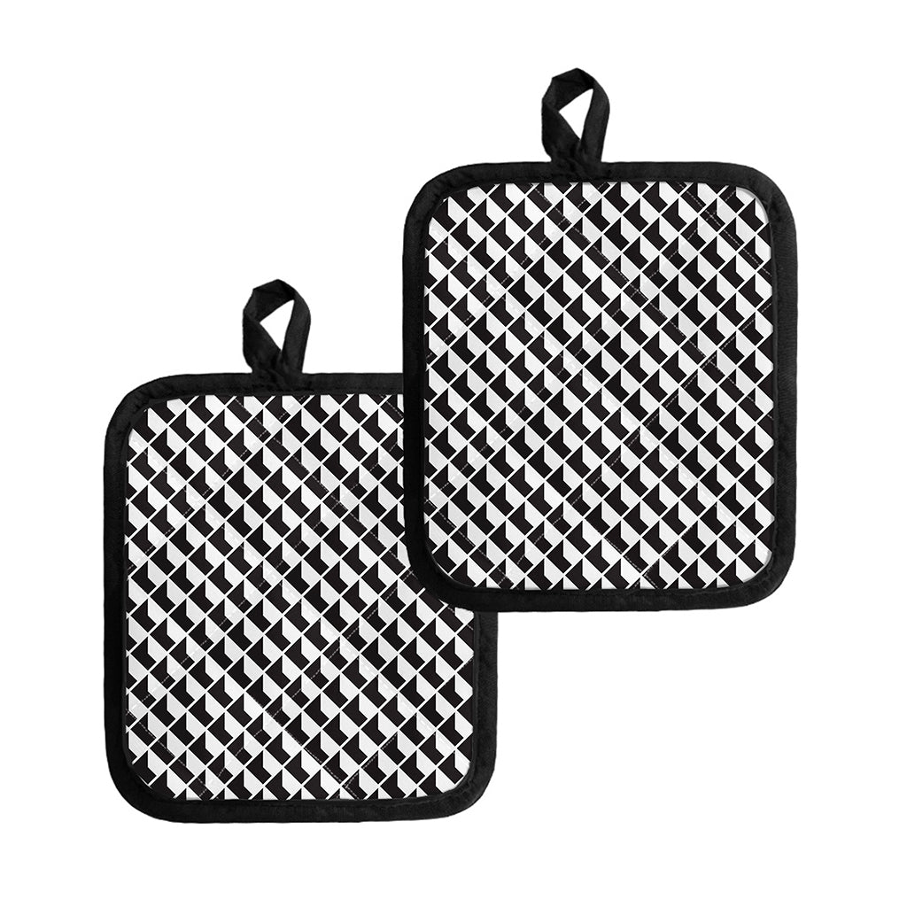 Isometric Geometric Pattern Print Pot Holders