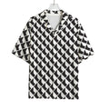 Isometric Geometric Pattern Print Rayon Hawaiian Shirt