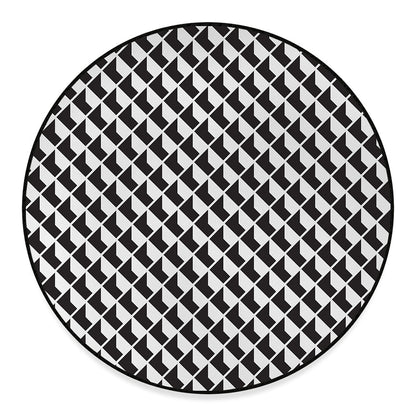 Isometric Geometric Pattern Print Round Floor Mat