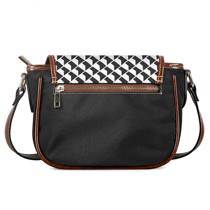 Isometric Geometric Pattern Print Saddle Bag