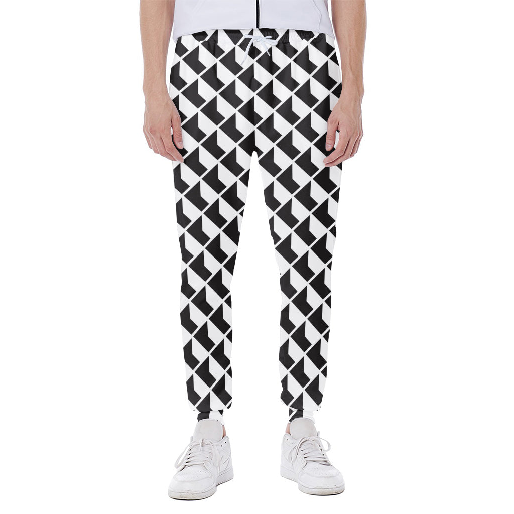 Isometric Geometric Pattern Print Scuba Joggers