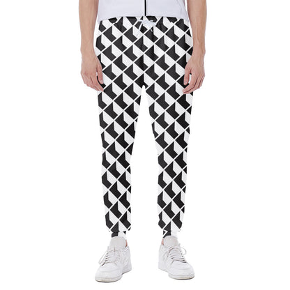 Isometric Geometric Pattern Print Scuba Joggers