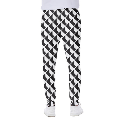 Isometric Geometric Pattern Print Scuba Joggers