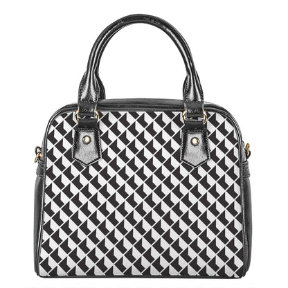 Isometric Geometric Pattern Print Shoulder Handbag