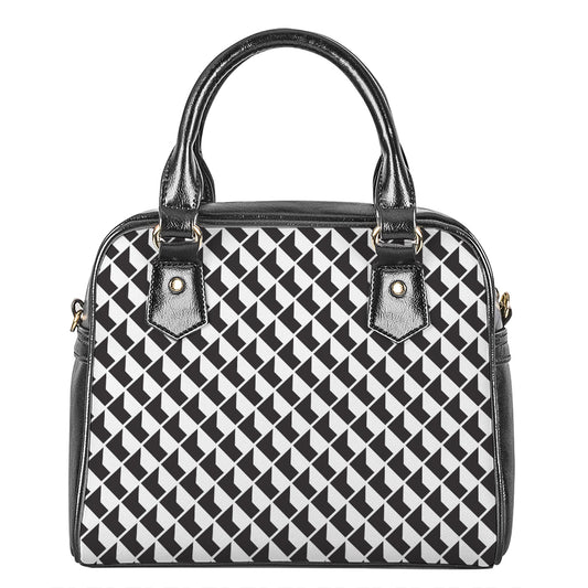 Isometric Geometric Pattern Print Shoulder Handbag