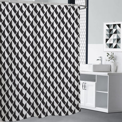Isometric Geometric Pattern Print Shower Curtain