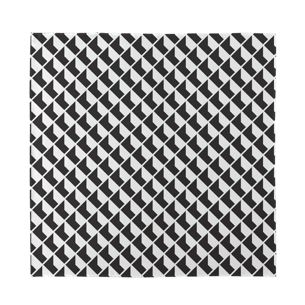 Isometric Geometric Pattern Print Silk Bandana