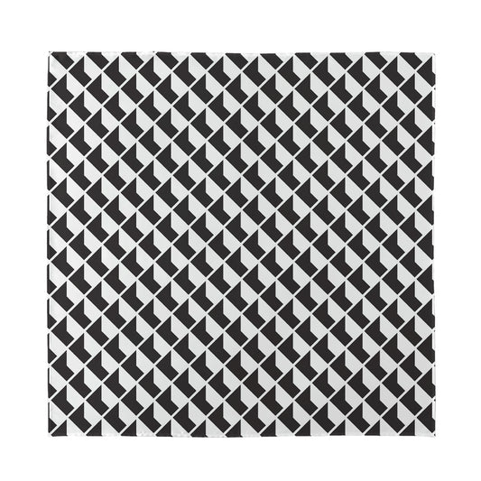 Isometric Geometric Pattern Print Silk Bandana