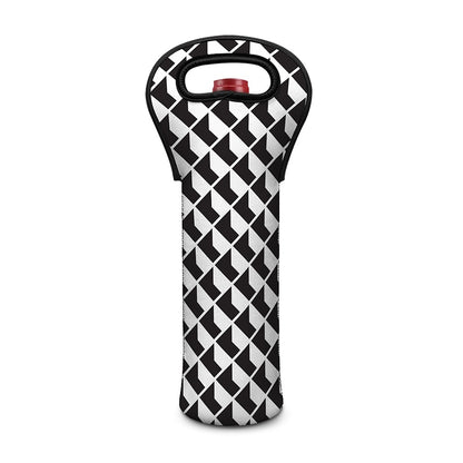 Isometric Geometric Pattern Print Single Neoprene Wine Tote