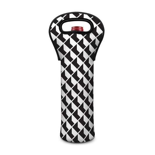 Isometric Geometric Pattern Print Single Neoprene Wine Tote