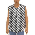 Isometric Geometric Pattern Print Sleeveless Baseball Jersey