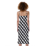 Isometric Geometric Pattern Print Slim Fit Midi Cami Dress