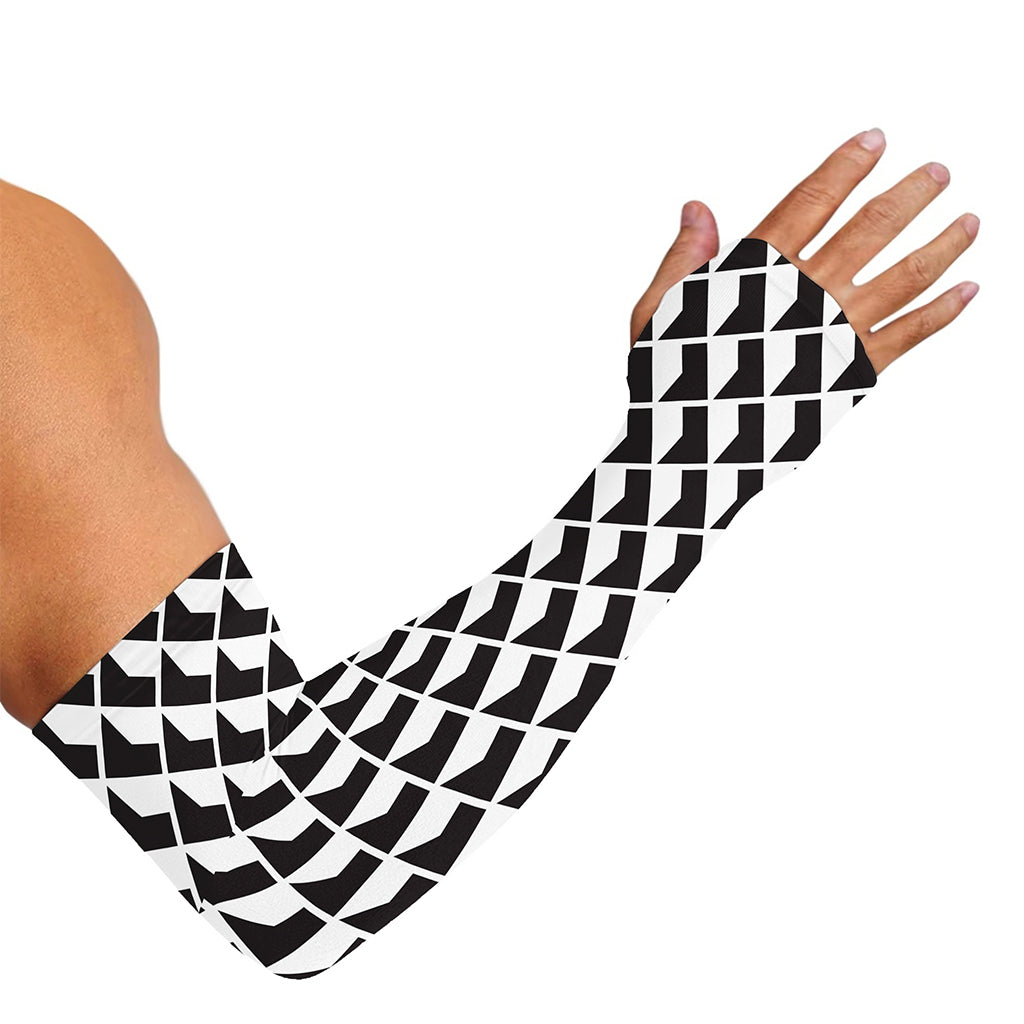 Isometric Geometric Pattern Print Sun Protection Arm Sleeves