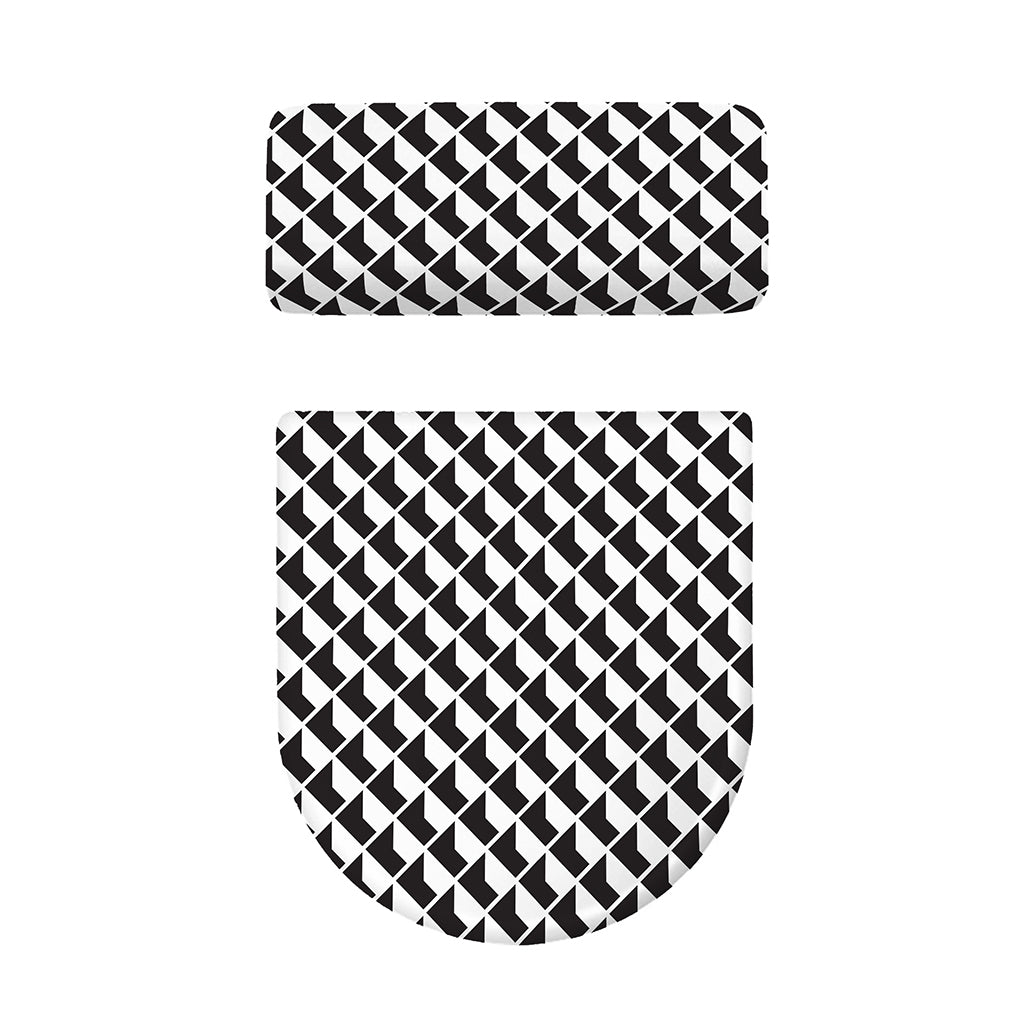 Isometric Geometric Pattern Print Toilet Lid And Tank Cover Set