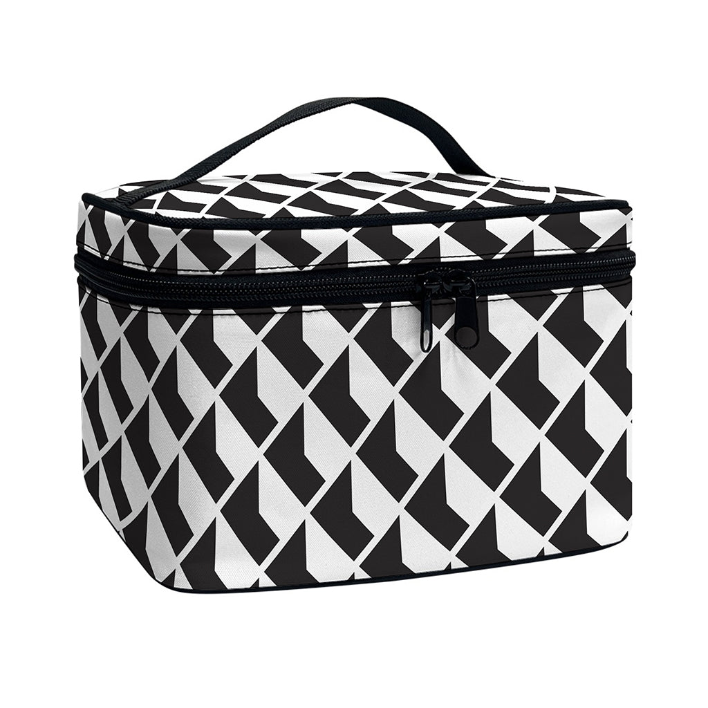 Isometric Geometric Pattern Print Travel Makeup Bag